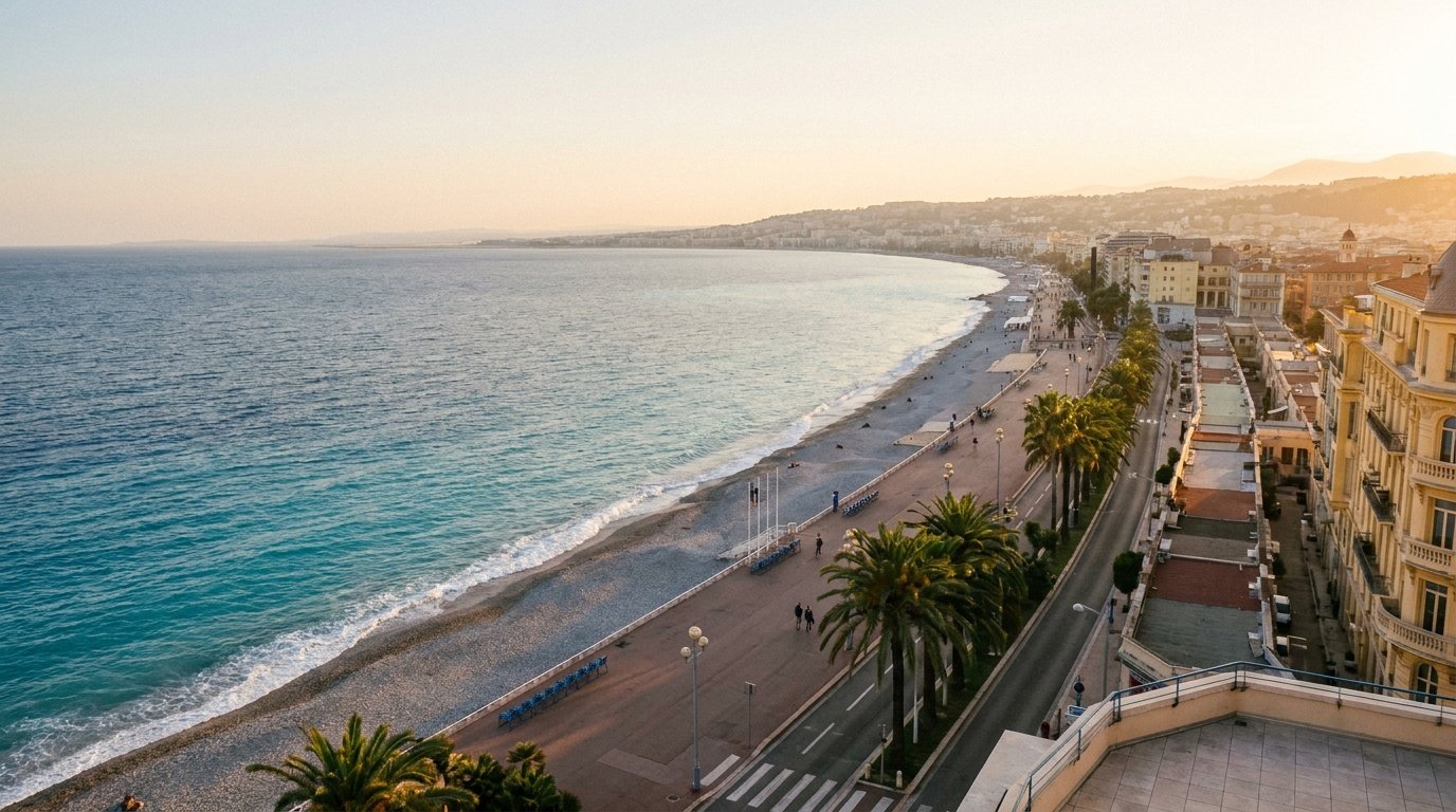 La baie des Anges et la Promenade des Anglais à Nice